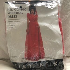 Red Gothic Wedding Dress Halloween Costume